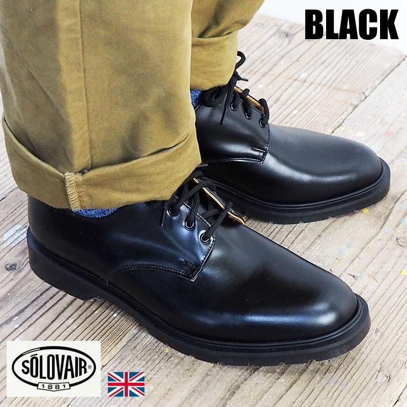 SOLOVAIR ソロヴェアー 革靴 4-996-17 シューズ 靴 プレーントゥシューズ ブラック 4EYE SHOE BLACK メンズ ブーツ｜headfoot