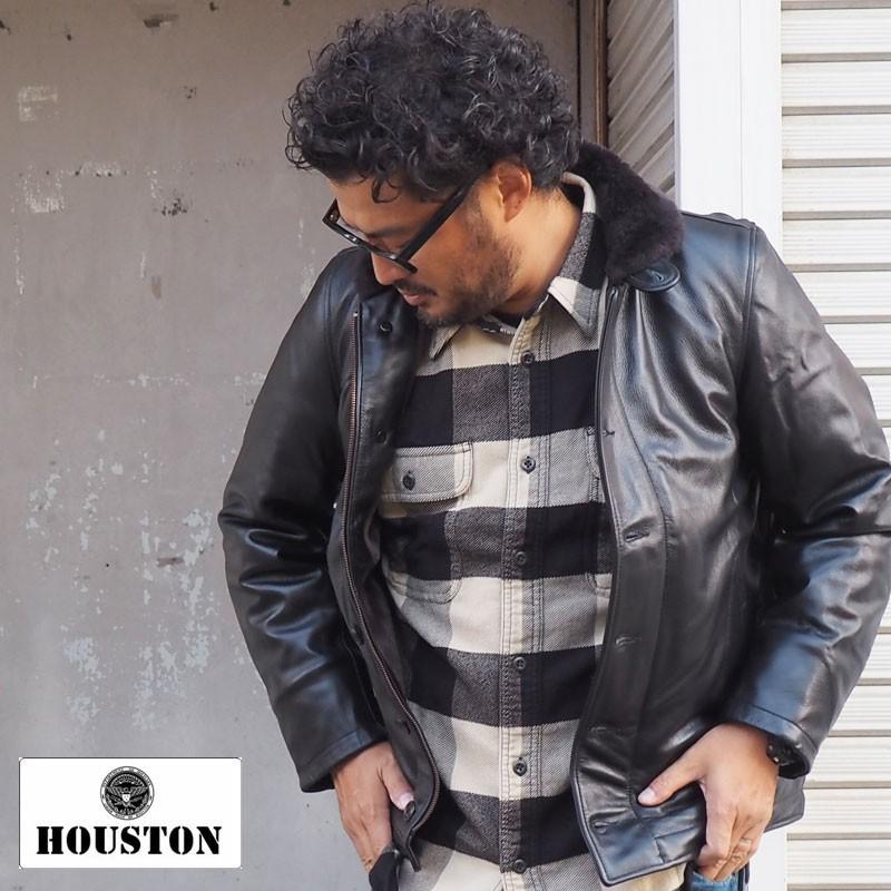 HOUSTON ヒューストン カウレザー N-1 デッキジャケット 8177 メンズ