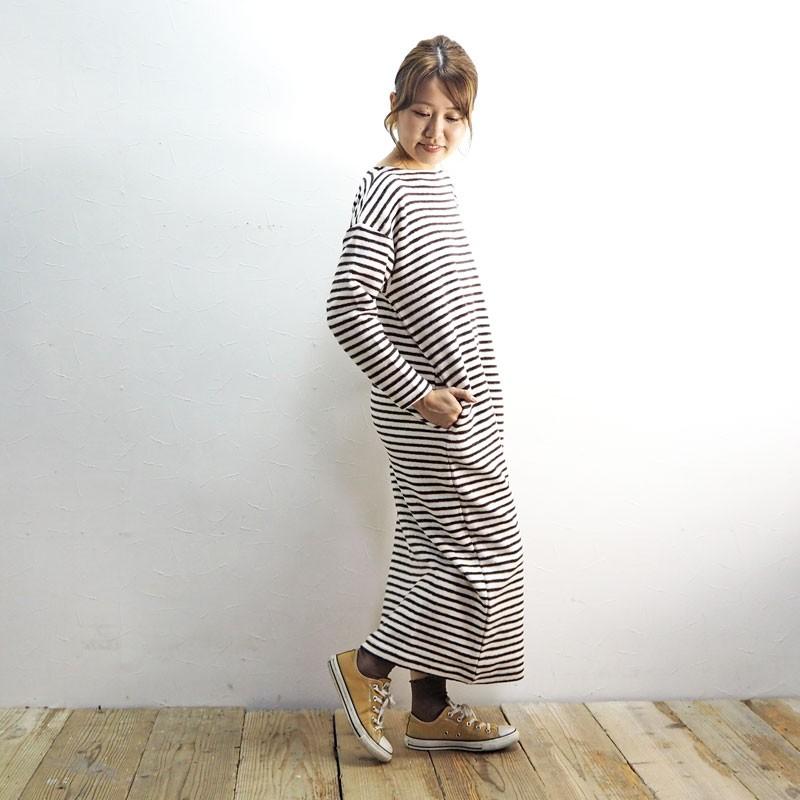 Aug オーグ ワンピース レディース ショコラボーダーワンピース 4401 ロングワンピース ロング 秋冬 長袖 長袖ワンピース 4401 Headfootmixism 通販 Yahoo ショッピング