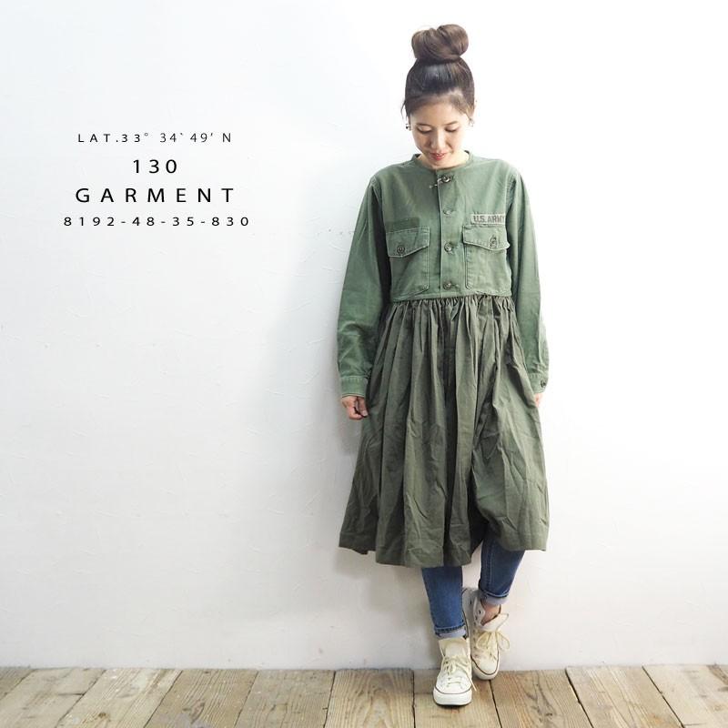 130 Garment ワンピース レディース ミリタリーリメイクワンピース A16 長袖 長袖ワンピース ロング Ichi イチ A16 Headfootmixism 通販 Yahoo ショッピング