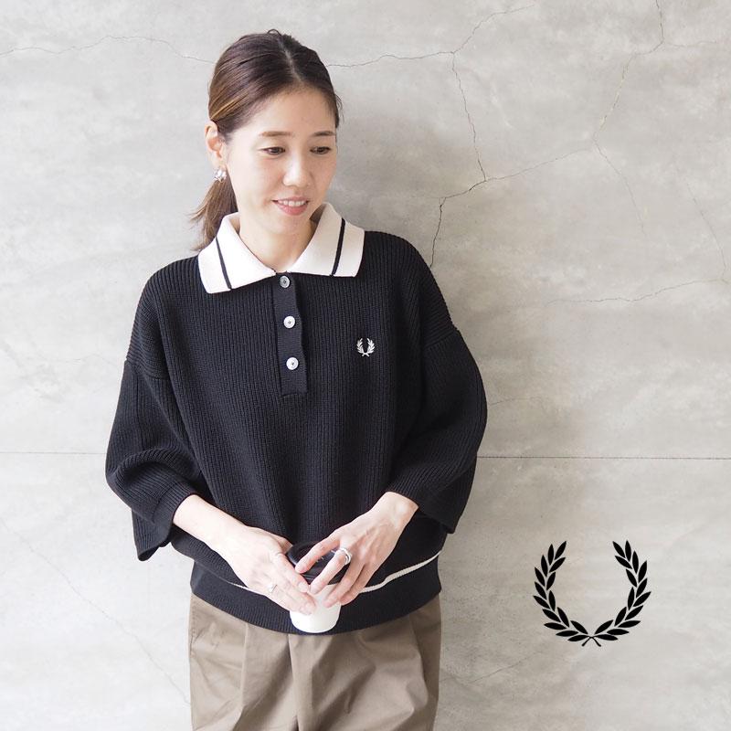 フレッドペリー ニット ポロシャツ レディース FRED PERRY Knitted Polo F7238 七分袖 七分 ニットポロ クレリックカラー  コットン 刺繍 : f7238 : HEADFOOTmixism - 通販 - Yahoo!ショッピング