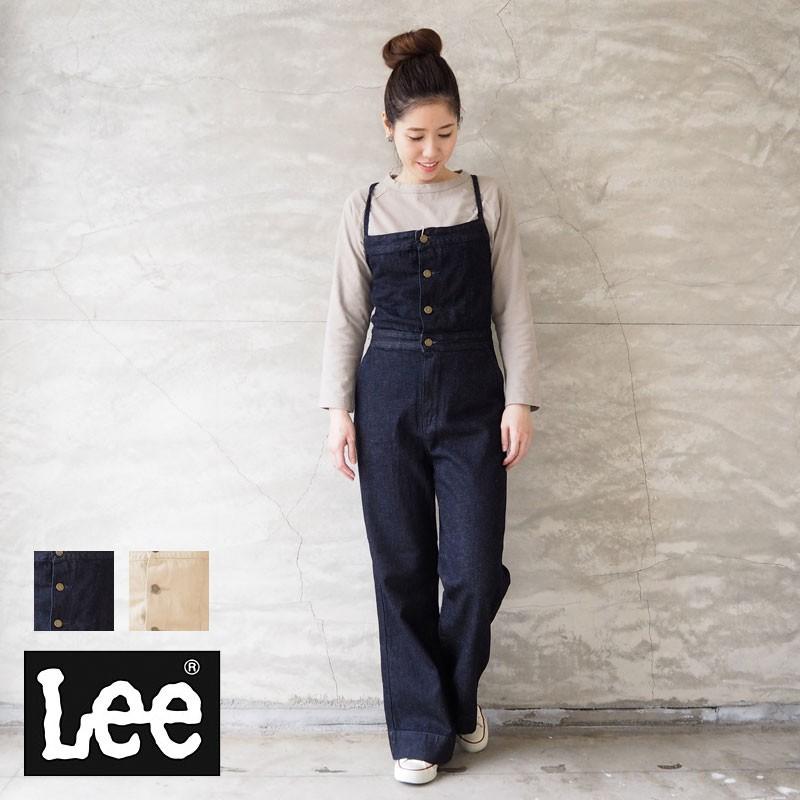 ファッション カジュアル感を抑えた女性らしいシルエットが魅力のサロペット Lee デニム パンツ デニムパンツ デニムサロペット サロペット Ll60 Salopette Marine レディース オーバーオール リー ボトムス パンツ