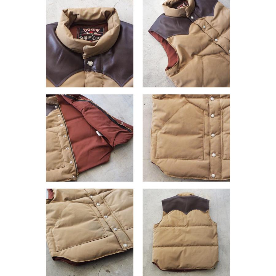 SUGAR CANE シュガーケーン ダウンベスト LEATHER YOKE T/C DOWN SUGAR CANE シュガーケーン ダウンベスト LEATHER YOKE T/C DOWN