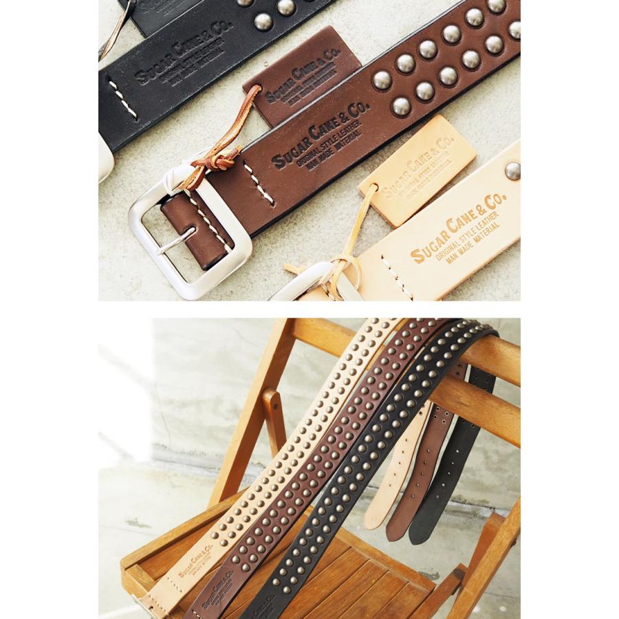 シュガーケーン ベルト メンズ 本革 SUGAR CANE スタッズ レザーベルト STUDS BELT SCO-2322 革 皮 レザー 日本製 肉厚 牛革 カウレザー｜headfoot｜05