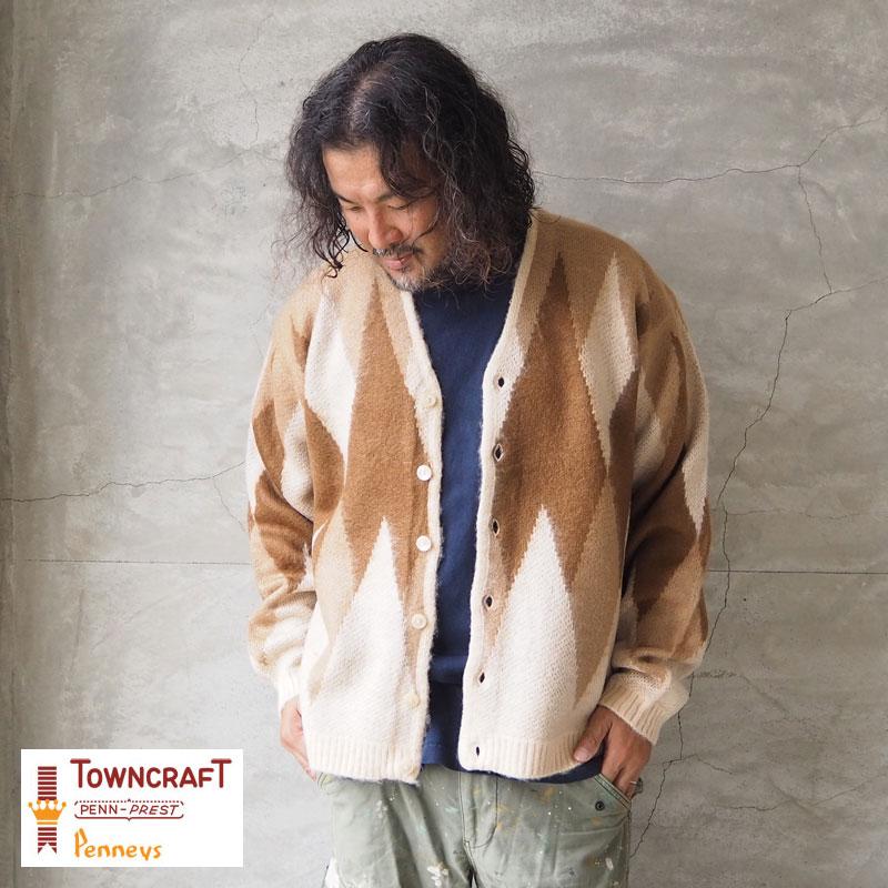 TOWNCRAFT タウンクラフト カーディガン SHAGGY JACQUARD TOWNCRAFT タウンクラフト カーディガン SHAGGY JACQUARD