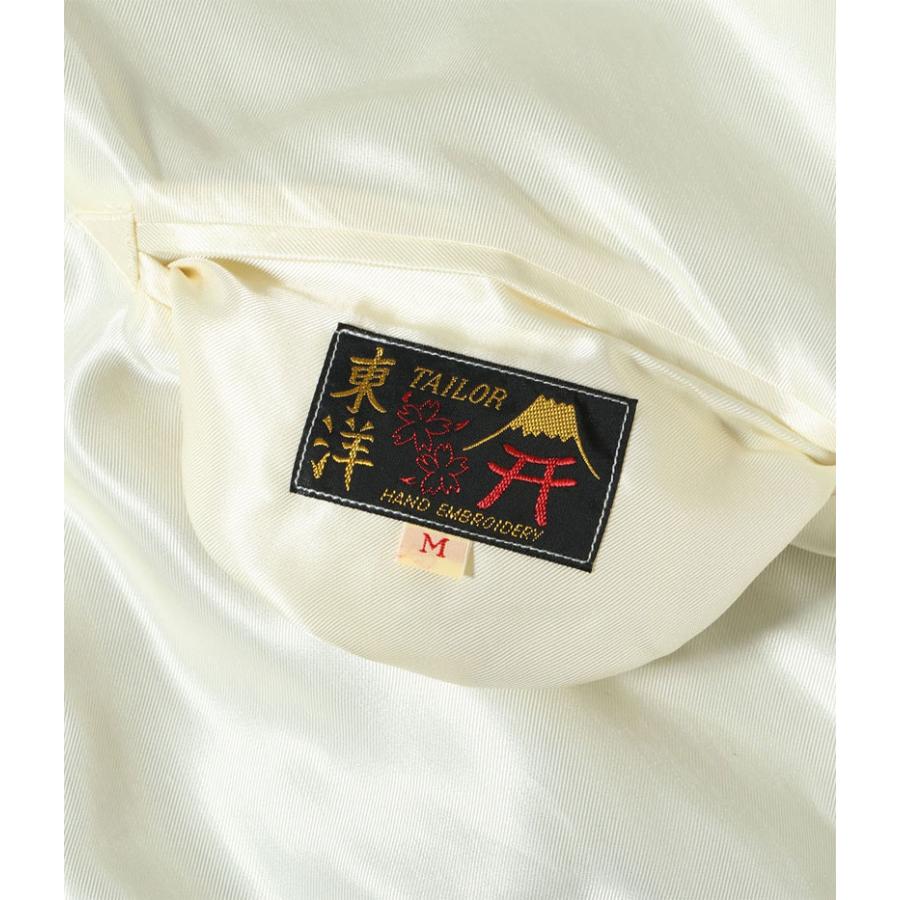 ホワイト スカジャン 日本刺繍　東洋エンタープライズ　白と黒のシンプルなデザイン TAILOR TOYO[テーラー東洋] スカジャン TT15682 BLACK TIGER