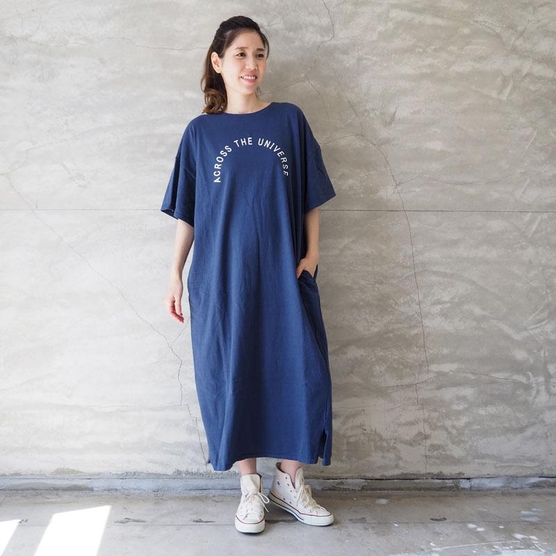 ワンピース u.m.i ユーエムアイ umi ロングワンピース レディース Tシャツ Y-0813 ロング 半袖ワンピース 半袖 春夏 夏｜headfoot｜03