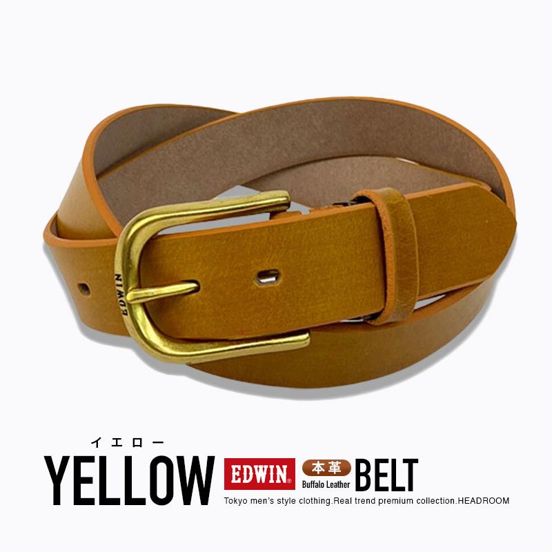 EDWIN（エドウィン） ベルト メンズ 本革 本皮 35mm幅 バッファロー