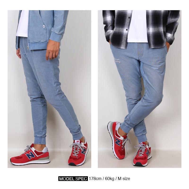 ジョガーパンツ メンズ ブラスト仕上げ デニムカラー 伸縮ストレッチ インディゴニット裏起毛 スウェットパンツ 暖パン 保温 |  | 17
