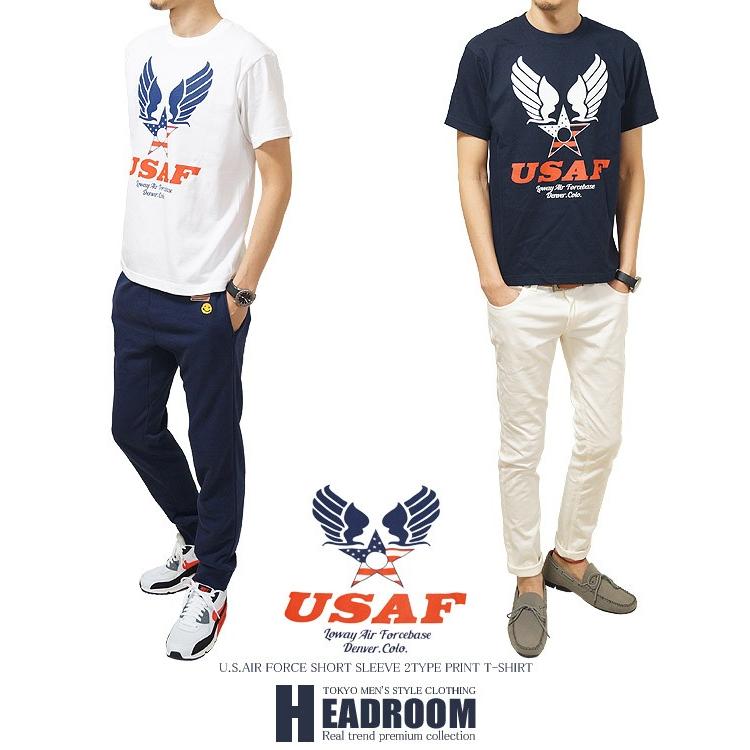 Tシャツ メンズ 半袖Tシャツ アメカジ U.S.AIR FORCE ロゴ プリント Tシャツ メール便 送料無料｜headroom｜03