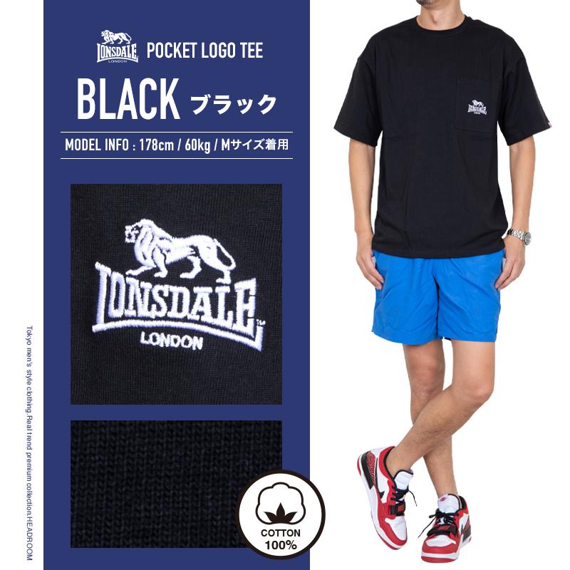 Tシャツ メンズ 半袖 ポケT ロンズデール LONSDALE コットン100ライトヘヴィー ポケット付き ルーズフィット 大き目｜headroom｜19