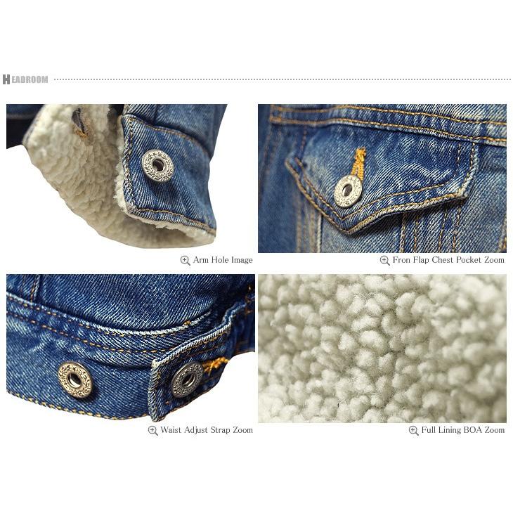 ジージャン メンズ ビンテージ加工 裏ボア デニムジャケット