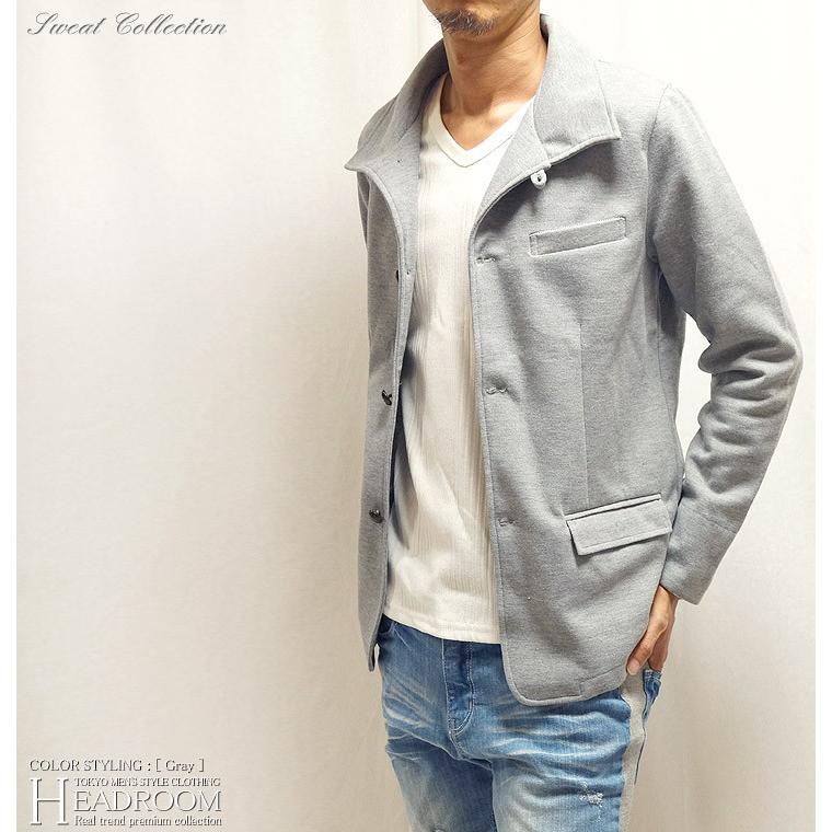 テーラードジャケット メンズ ジャケット チーフ ストライプ ストレッチ スウェット イタリアンカラー ブレザー アウター 綿 |  | 13