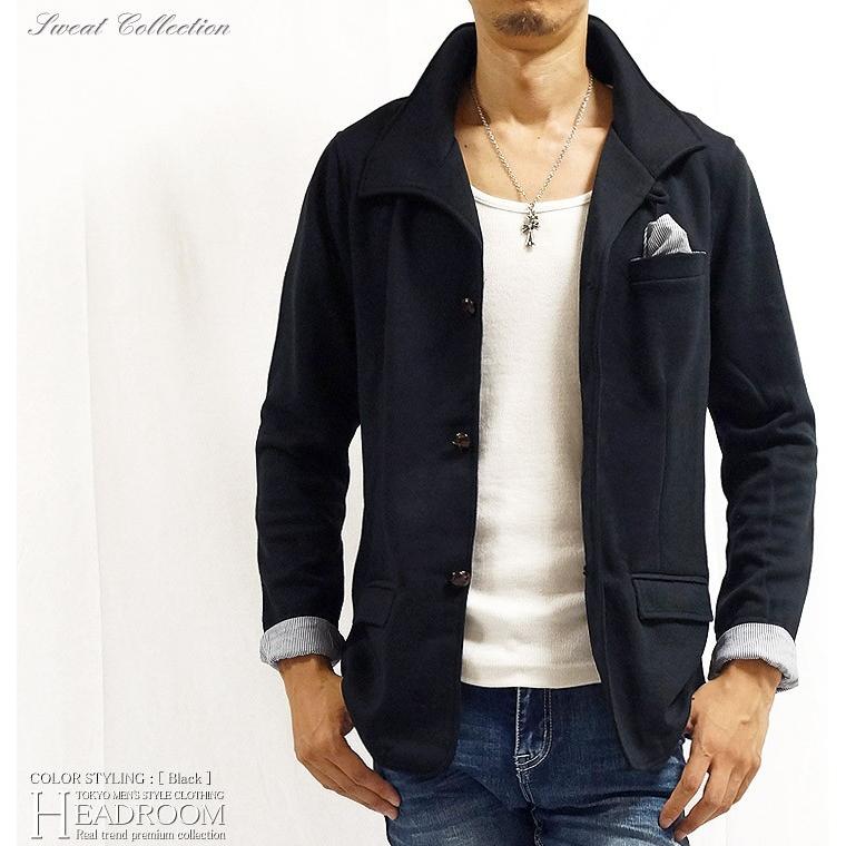 テーラードジャケット メンズ ジャケット チーフ ストライプ ストレッチ スウェット イタリアンカラー ブレザー アウター 綿 |  | 17