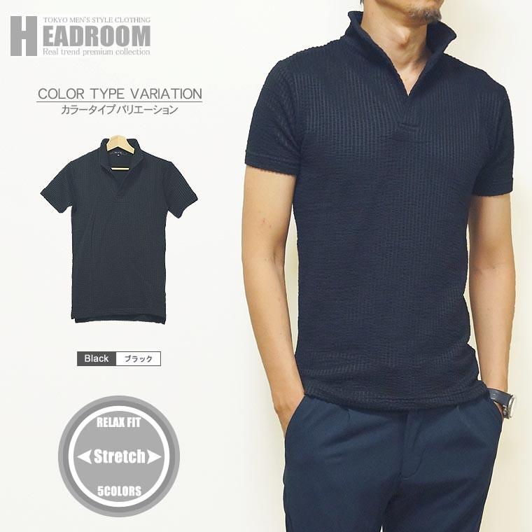 ポロシャツ メンズ 半袖 ストレッチ 伸縮 シアサッカー