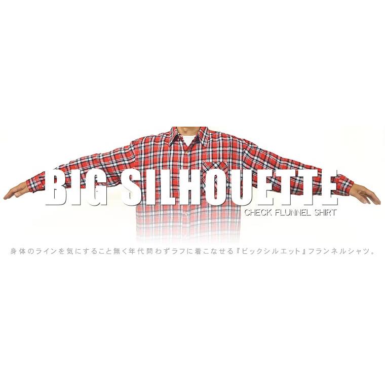 ネルシャツ メンズ ビッグシルエット コットン フランネル チェック