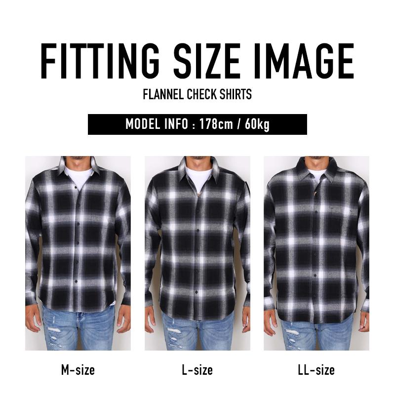 カジュアルシャツ メンズ 長袖 フランネル ネルシャツ コットン100