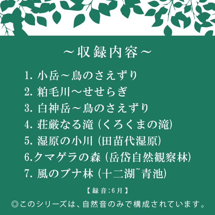 【公式ストア】試聴できます / 白神山地  ヒーリング CD BGM 自然の音 リラックス せせらぎ 小鳥 さえずり 癒し 音楽 不安 自律神経 睡眠 眠れる 瞑想｜healingplaza｜03