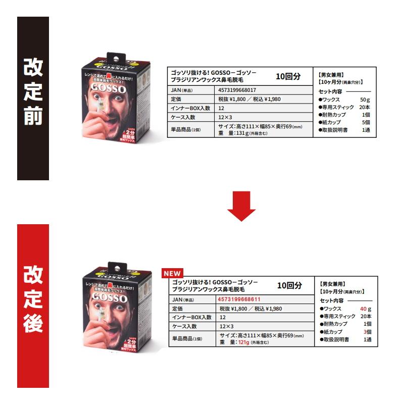 定形外郵便発送可！400円〜】 GOSSO (ゴッソ) ブラジリアンワックス