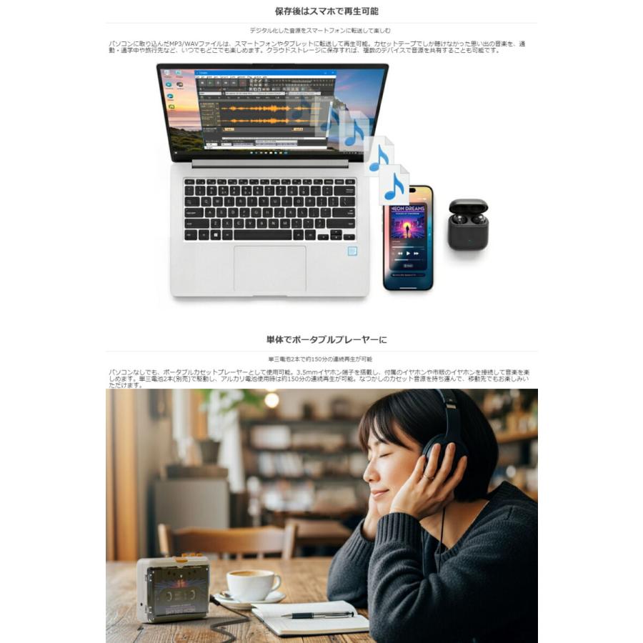 ポータブルカセットプレーヤー ニューカセッピ SD-U2CCA-01 エアリア