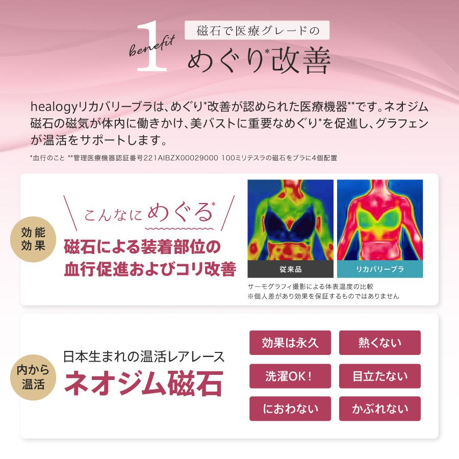 リカバリーインナー リカバリーウェア ナイトブラ ブラジャー ショーツ ガードル セット 通気性 補正 温活 healogy｜healogy｜04