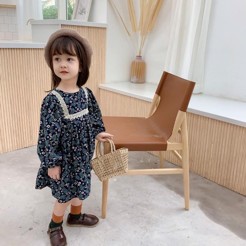 花柄ワンピース ドレス 春 秋冬ファッション 長袖 子供服 キッズ服