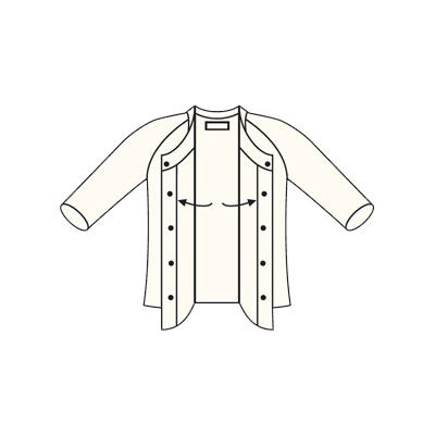 下着(上半身) インナー ワンタッチ肌着　紳士用　前開き7分袖 / No.1　S　オフホワイト 高齢者・介護・神戸生絲 |  | 01