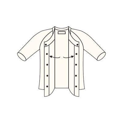 下着(上半身) インナー ワンタッチ肌着　紳士用　前開き5分袖 / No.2　LL　オフホワイト 高齢者・介護・神戸生絲 |  | 01