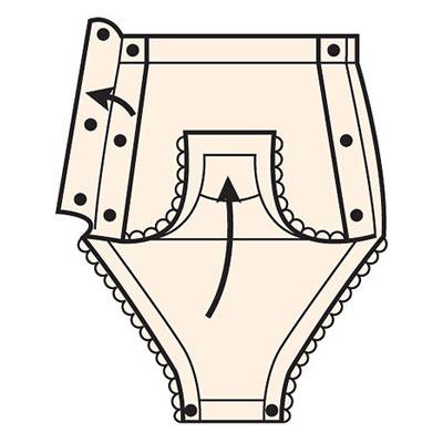 下着(下半身) インナー ワンタッチ肌着　婦人用ショーツ　両横下開き / No.57　LL　オフホワイト 高齢者・介護・神戸生絲 |  | 01