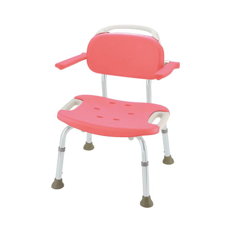 固定式 シャワーチェア やわらかシャワーチェア　肘掛付ワイド / 49351　ピンク 高齢者・介護・リッチェル | 