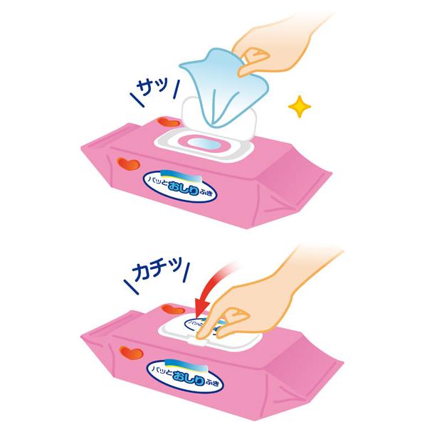おしりふき(流せるタイプ) 排泄洗浄・清拭 ハビナース　トイレに流せるパッとおしりふき / 1029587　72枚入 高齢者・介護・ピジョン |  | 01
