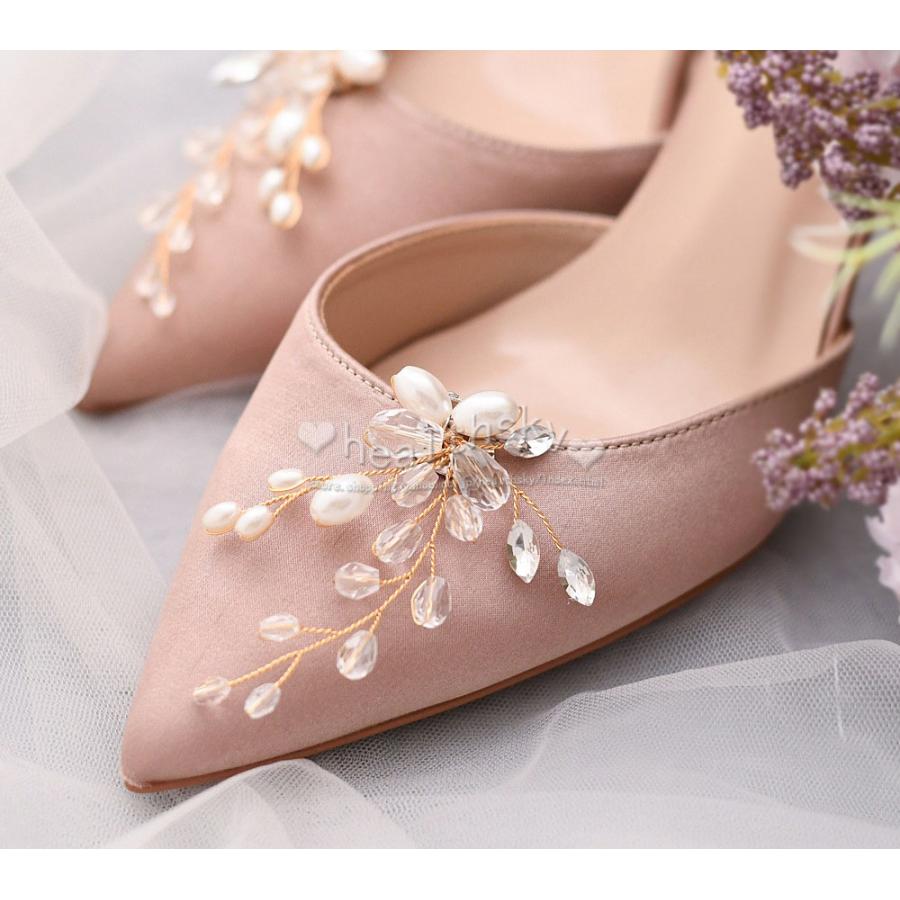 靴飾り シューズクリップ パンプス 飾り 小枝 付ける シューズ 結婚式