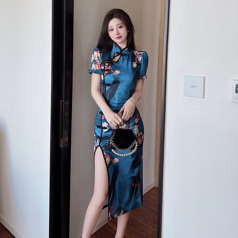 21新型チャイナドレス風復古ワンピース チャイナドレス ワンピース コスプレ 衣装 ミニ チャイナ服 半袖 結婚式 身を修める大きいサイズ 花柄 Jsjjqi011 Health Sky 通販 Yahoo ショッピング
