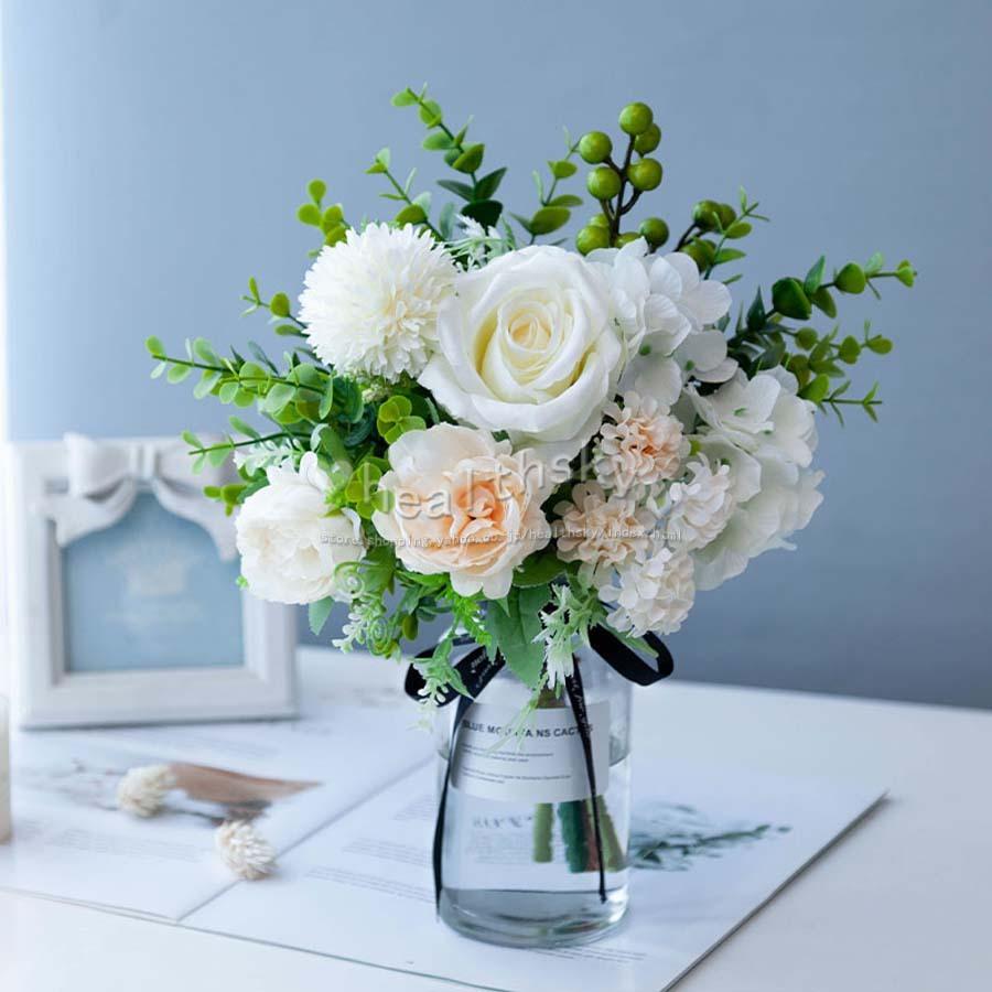 造花 北欧インテリア おしゃれ 花瓶付き アートフラワー 枯れない 飾り  