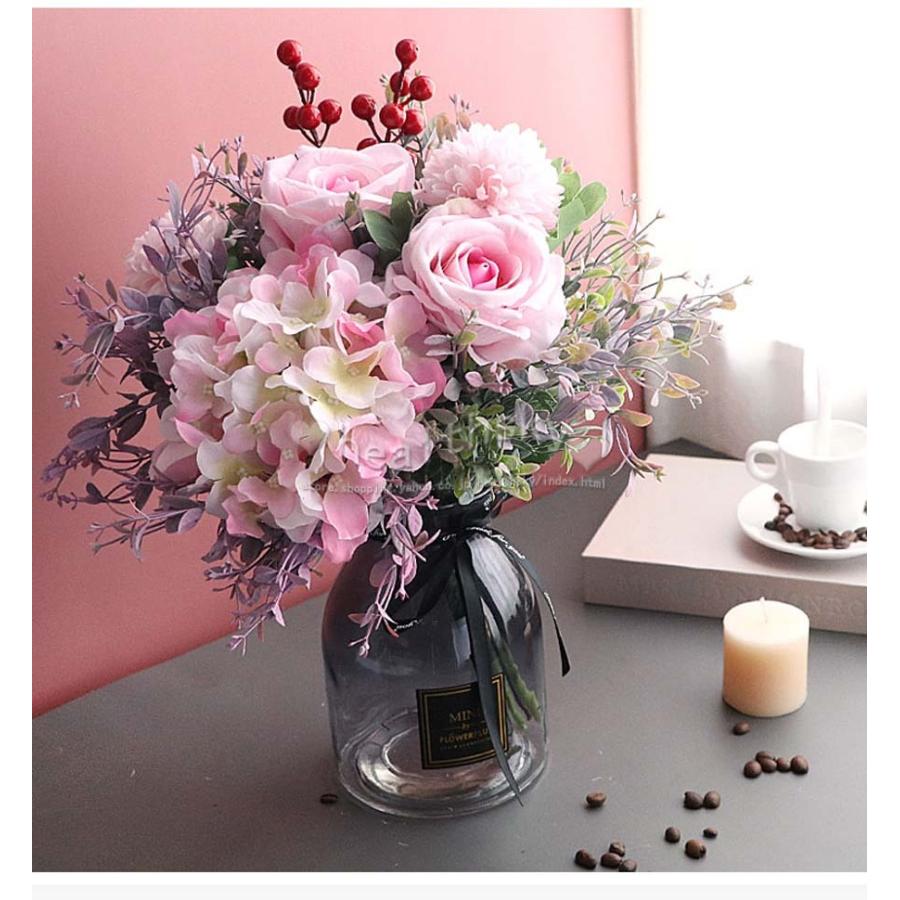 造花 北欧 枯れない花 インテリア おしゃれ アジサイブーケ あじさい シルクフラワー アートフラワー かわいい プレゼント 贈り物 アレンジブーケ モダン 白 大特価