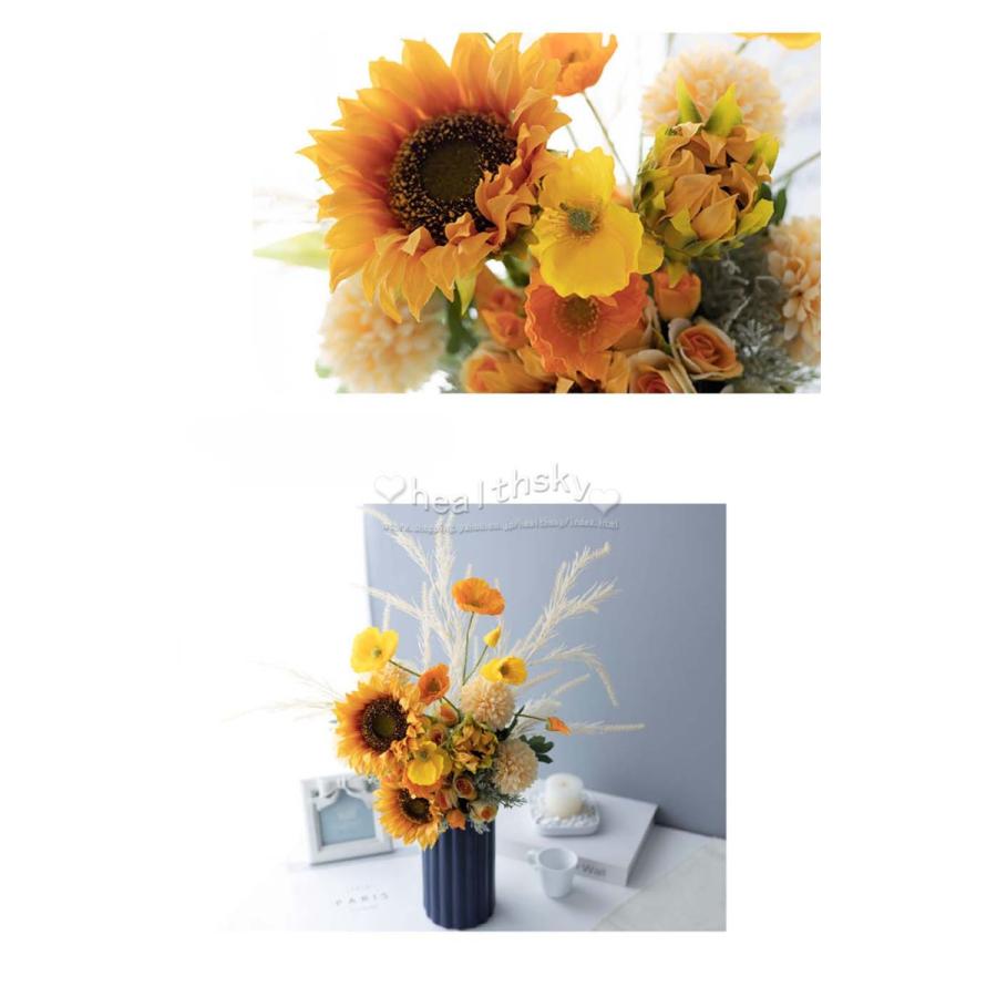 造花 インテリア ひまわり花瓶付き フラワーアレンジメント ブーケ パーツ 枯れない 飾りホーム リビングルーム プレゼント 引越し祝い 結婚祝い 退職祝い Jwijdf069 Health Sky 通販 Yahoo ショッピング