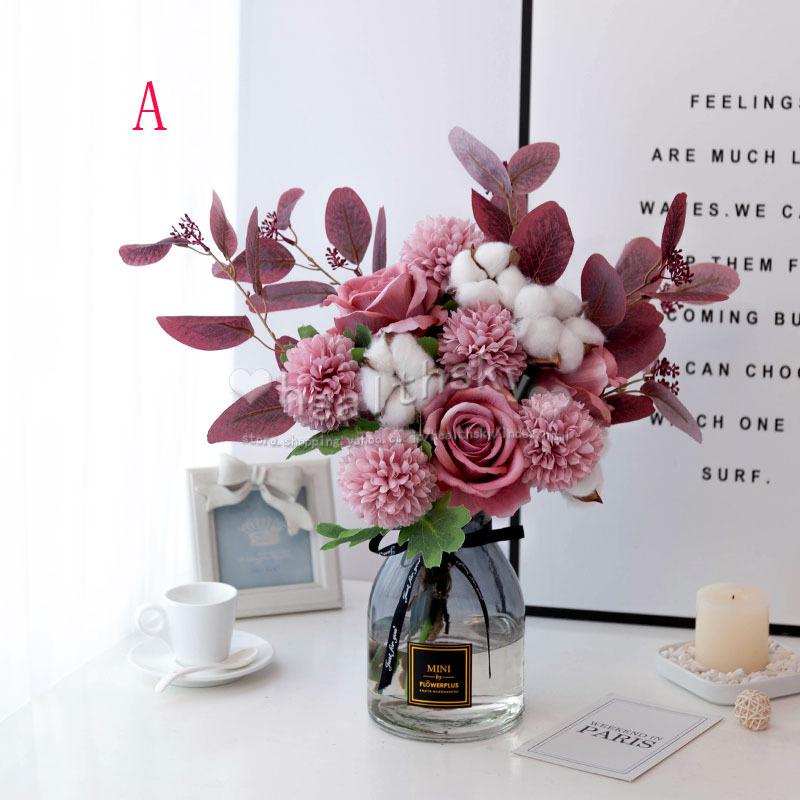 造花 北欧インテリア 花瓶付き アートフラワー 枯れない 飾り ホーム リビングルーム 庭園 キッチン 撮影客間食卓 美術館造花セット置物の飾り付け Jwijdf091 Health Sky 通販 Yahoo ショッピング