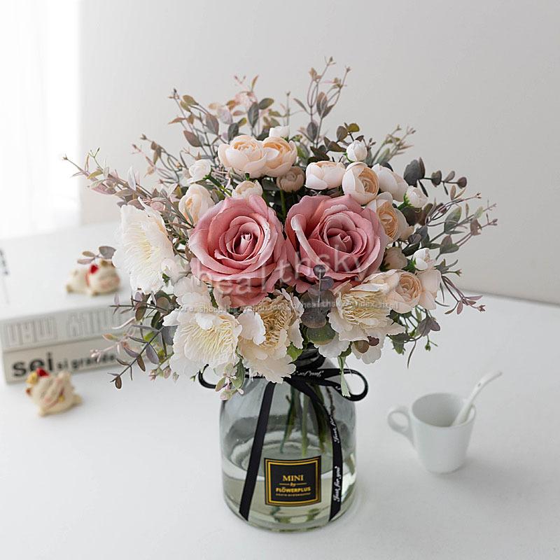 57 Off 造花 北欧インテリア おしゃれ 花瓶付き アートフラワー 枯れない 飾り ホーム リビングルーム 庭園 キッチン ウェディング 撮影 美術館造花セットプレゼント