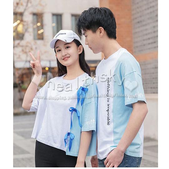 22新型ペアルック カップル お揃い Tシャツメンズ レディース カップル半袖tシャツ プレゼント ペア 人気 服 夏服 レディース おしゃれ男女2着 Keuejck014 Health Sky 通販 Yahoo ショッピング
