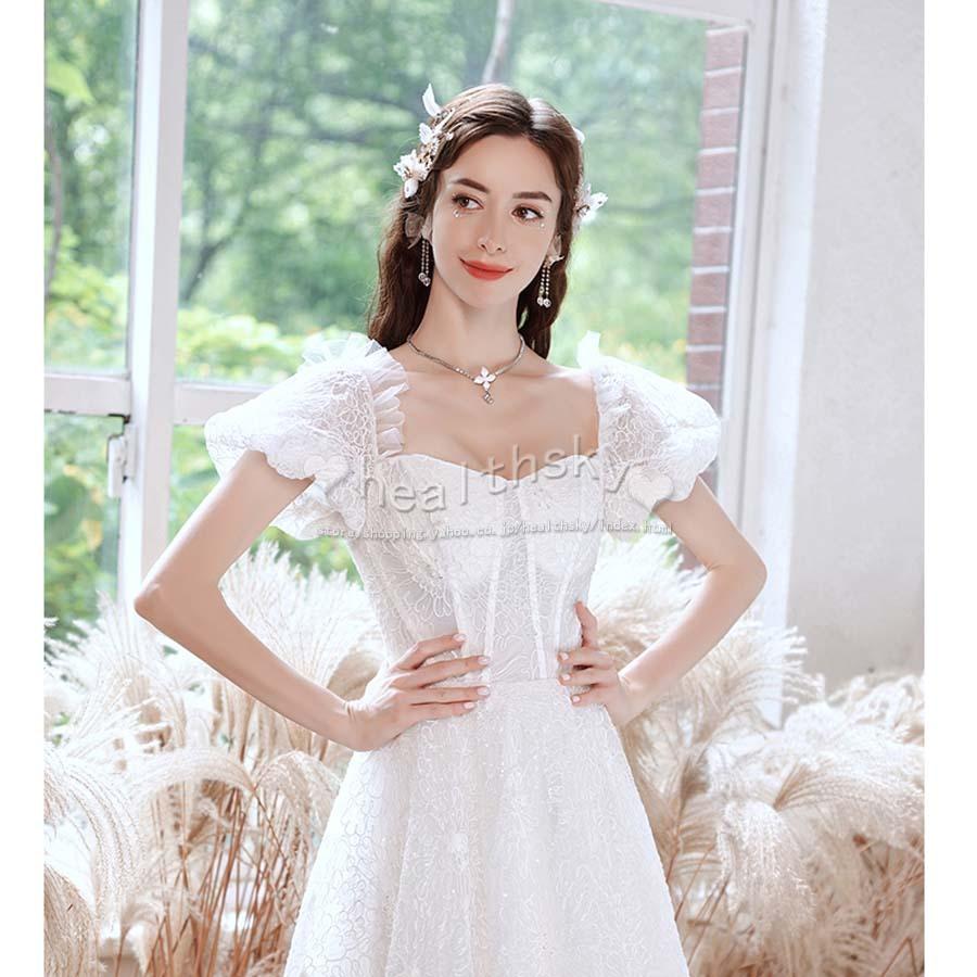 ウェディングドレス パーティードレス結婚式 二次会 ホワイト 花嫁  