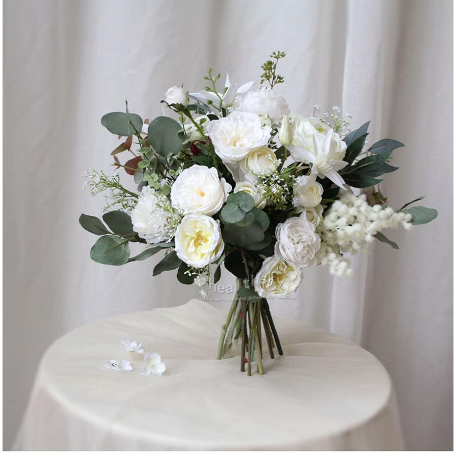 ウエディングブーケ ブーケ リストブーケ 花束 造花 高級造花 手作り プレゼント ブライダルブーケ ウェディング用 写真撮り お誕生日 結婚式 披露宴 歓迎会 年間定番