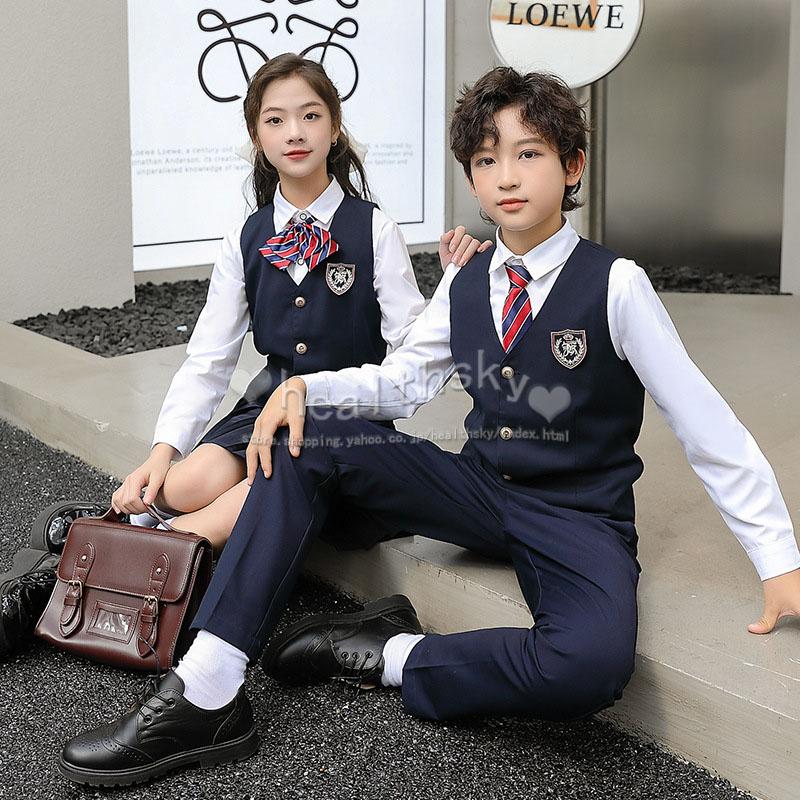 キッズ学園制服子供服 ジュニア 幼稚園園服 上下セットアップ 男の子女の子シャツベストパンツスカート イギリス風 制服 発表会学園祭文化祭入学式 :kjwszf136:HEALTH SKY 通販 制服風 衣装 セットアップ