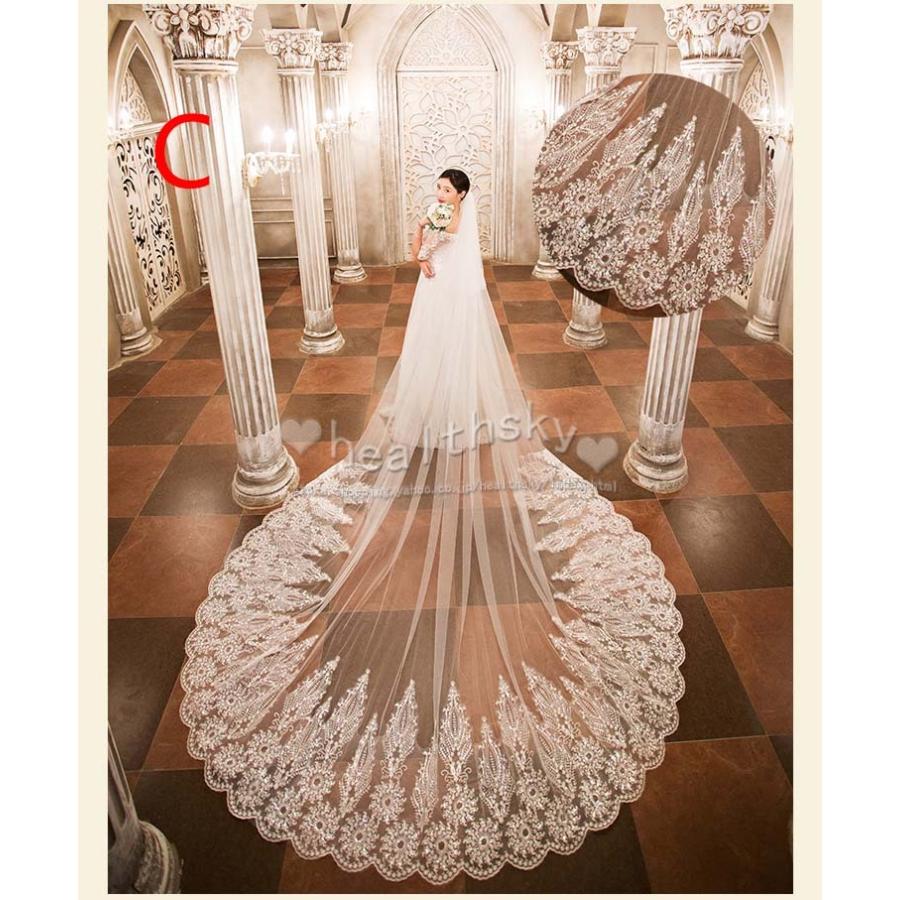 送料無料ウエディングベール ロングベール 380cm 結婚式用ベールレトロ  