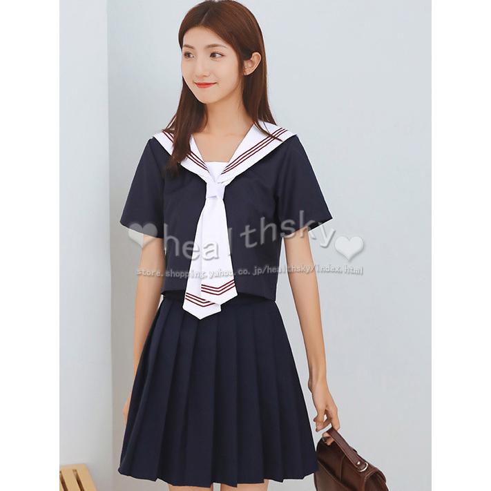 セーラー服 長袖半袖 グレー人気 学生服 夏物 プリーツスカート 女子高校 制服 セーラー服 可愛い コスプレ Xuezf080 Health Sky 通販 Yahoo ショッピング