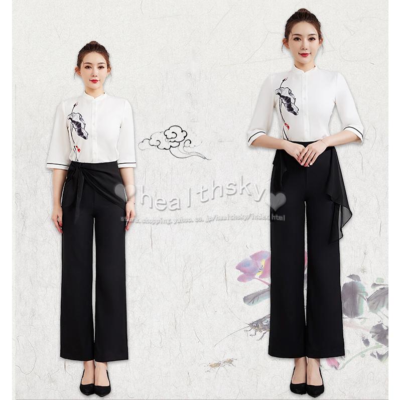 2022ユニフォーム エステ サロン レディース 女性 制服おしゃれ 半袖 上下セット (エステ ネイル 美容 サロン 歯科衛生士 医療系 制服 ユニフォーム )