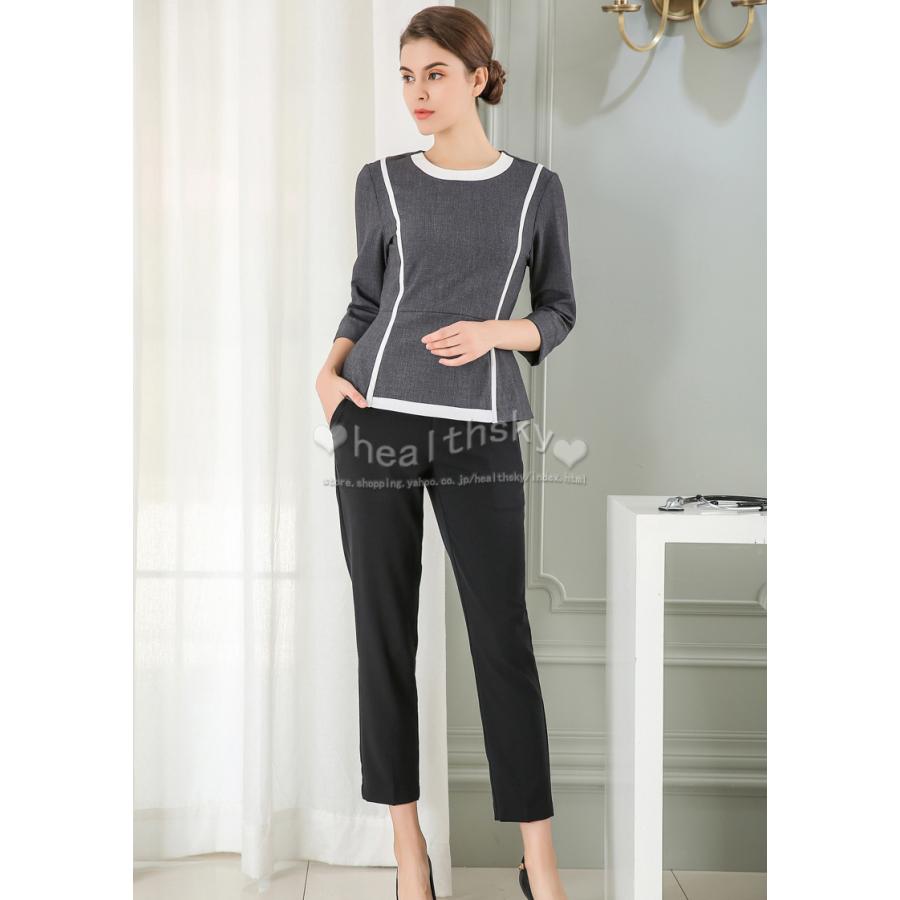 ユニフォーム エステ サロン通勤 レディース 女性 制服おしゃれ 半袖 ジャケット 上下セット (エステ ネイル 美容 サロン 歯科衛生士 医療系 制服 )