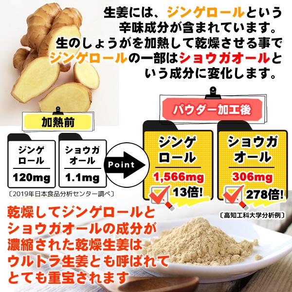 粉末しょうが 高知県産 黄金生姜パウダー80ｇ ウルトラ生姜 殺菌蒸し工程 国産 ジンジャー メール便送料無料 原料変更しました | ヘルシーカンパニー | 05
