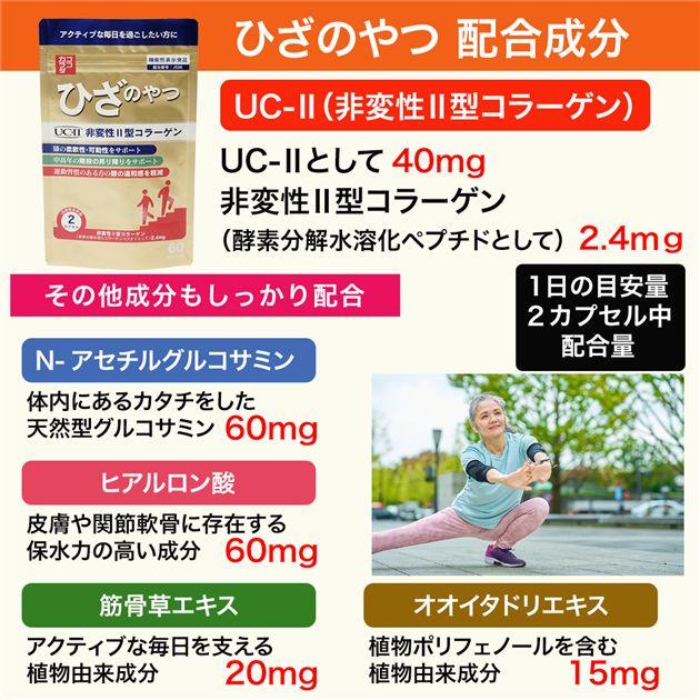 ココカラダ ひざのやつ 非変性2型コラーゲン UC-II [機能性表示食品] 180日分 60カプセル×6個セット - 健人 [ひざ関節/サプリ]の画像