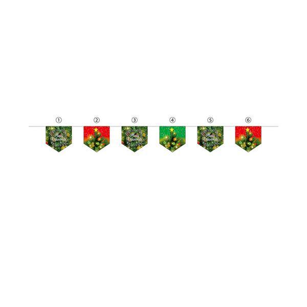 N連続旗　6連　メリークリスマス　(W300×H300)×6枚　全長2900mm　40196