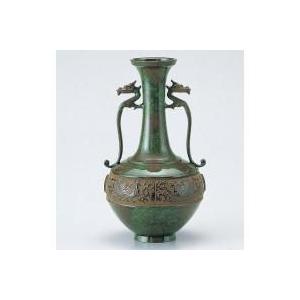 華のある暮らしを演出します!竹中銅器　84-02　銅製花瓶　竜耳瑞鳥　